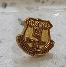 Everton FC Official Club Crest Stud Badge - Gold - Great Gift idea