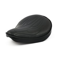 Small Flame Black Vinyl Covered SOLO SEAT for Bobber/Chopper Motorcycles P237903