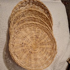 Bread Basket Roll Serving Tray Round 25 cm Woven Storage Display Set 4