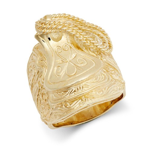 9ct yellow saddle ring - yellow,