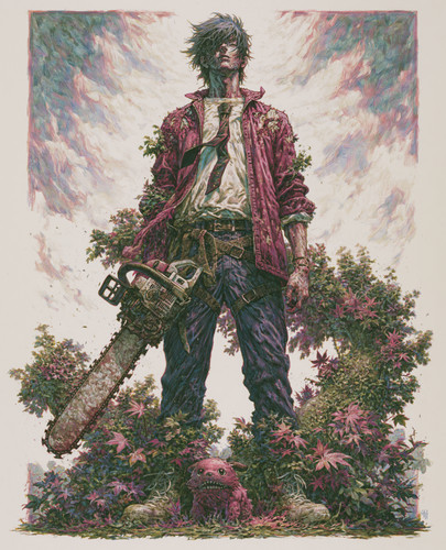 Chainsaw wielding rebel - chainsaw-wielding, in