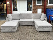 Large Metallic Grey Velour U Shape ?️ DELIVERY AVAILABLE