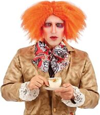 Men`s Curly Ginger Wig for Mad Hatter Alice in Wonderland Fancy Dress Costume