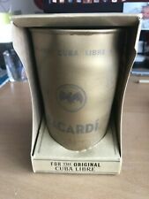 BACARDI CUBA LIBRE TIN CUP GOLD TONE FLYING BAT LOGO NEW BOXED