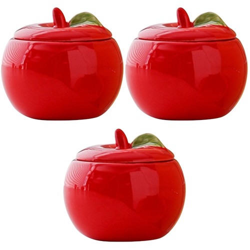 Ceramic canister trio red - ceramic,
