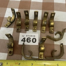 11 Antique Brass Stair Rod Brackets Clips  12mm Hole Brackets Only