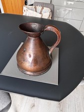 Jug B Antique COPPER  1/2 gallon 4 pint  Large 9" tall, ale measure haystack