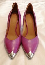 Isabel Marant Pinjoe High Heel Leather Pump Shoes Raspberry uk 8 eu 41