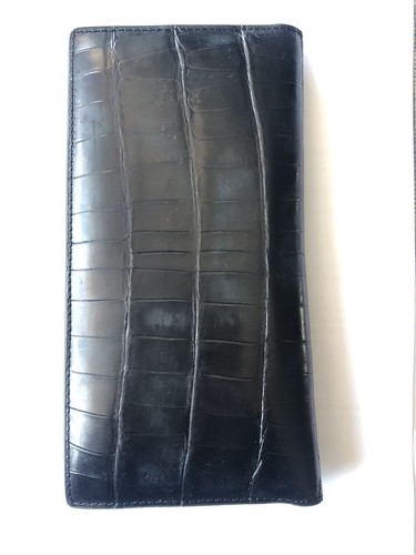 Black genuine alligator - black,