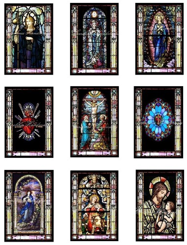 Religious stained glass - glass, a