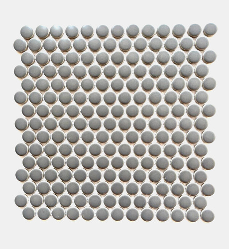 Penny round silver matte - penny,