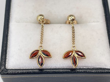 Vintage 9ct Gold Garnet Drop