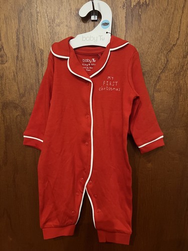 Red baby sleepsuit babygrow - red,