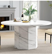 Morden White Marble Dinning/ Kitchen Table For 4-6  People  with Octagon Base.
