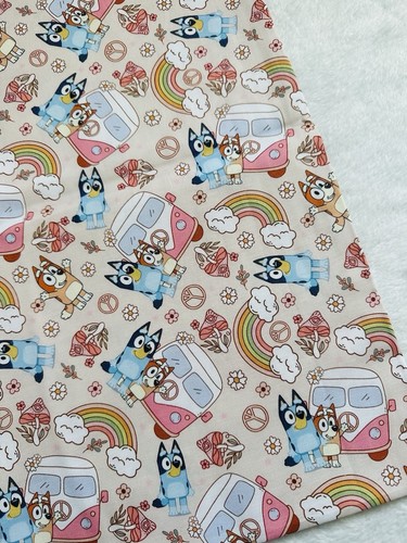 Bluey cotton fabric 90x100cm - bluey,