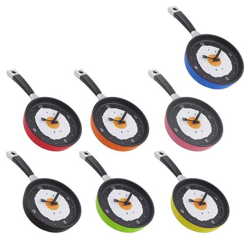 Frying pan shaped wall clock - frying,