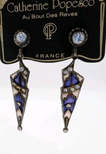 Catherine Popesco Art Deco Vintage French Earrings 