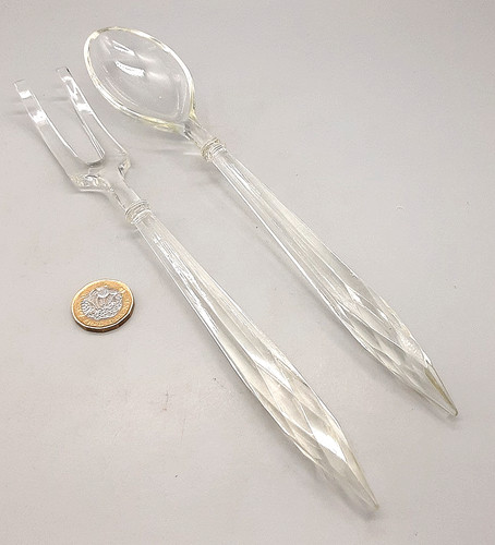 Pair vintage faceted - vintage, cut