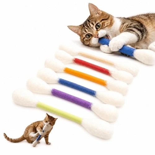 6pcs cotton swab cat - 6pcs, toy