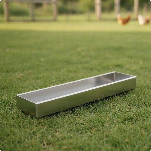 Chicken feed trough stainless - chicken,