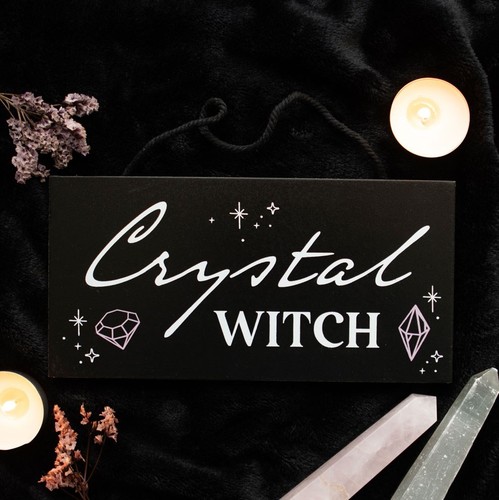 Crystal witch hanging - crystal, sign