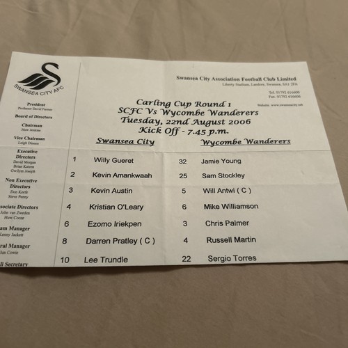 Swansea city wycombe - v, august