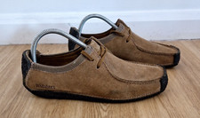 Clarks Wallabees Shoes Size UK 7G Brown Lace Moccasin Indie Vintage Suede Retro