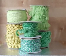 Green Edging Trim - Assorted Designs and Widths - Sold in 2m Lengths