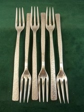 6 Vintage Viners Dinner Table Forks Viners Studio Gerald Benney Stainless #2