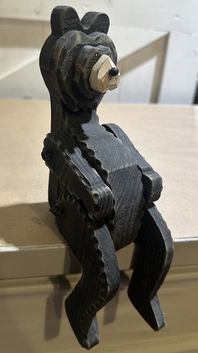 Wooden carved black bear - wooden,