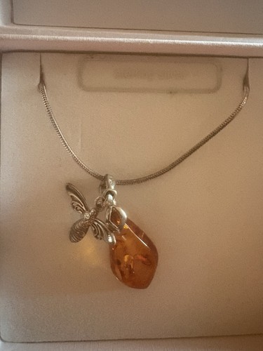 Sterling silver amber with - amber,