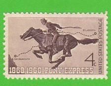 1960 PONY EXPRESS STAMP 4c