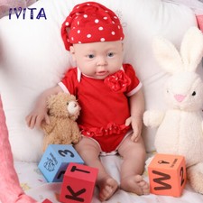 16“Baby Blue Eyes Girl Doll Full Body Silicone Reborn Baby Doll Prematur