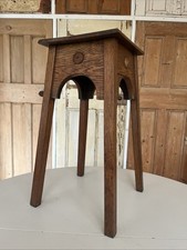 Vintage Oak Arts & Crafts Plant Stand Jardiniere Torchere