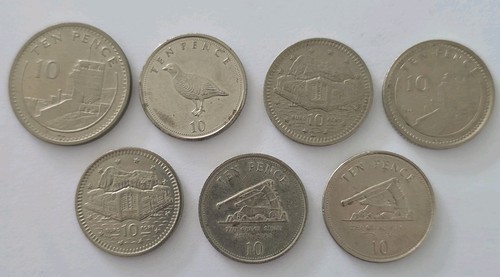 Gibraltar 10p coins ten - ten, pence