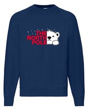 Christmas Jumper The North Pole Polar Bear  Funny Christmas Jumper Sweatshirt