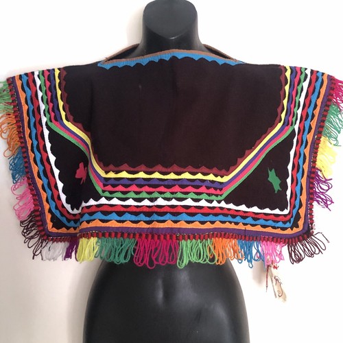 Peruvian fringe poncho - peruvian,