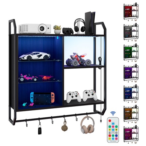 Wall mounted shelf rgb lighted - wall,