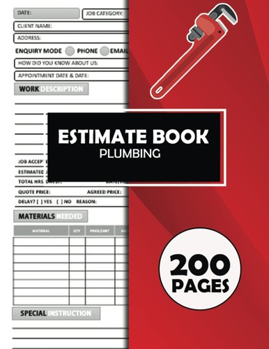 Estimate book plumbing work - plumbing,