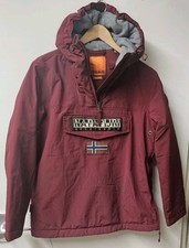 Napapijri Red Winter Rainforest Jacket Size Small Tapered Seams 
