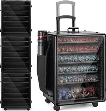 Miniature Model Carry Transport Case Large, 6 Metal Trays, Wheeled