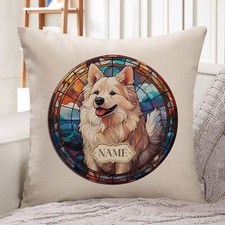 Personalised Samoyed Cushion Cover Dog Pillow Puppy Portrait Decor Gift GDC80