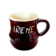 IRENE Mug Studio Pottery Hand Made Brown Stoneware Named Gift Cup Coffee Tea