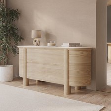 Large Curved Oak Sideboard