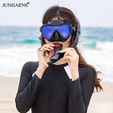 Scuba Diving Mask Snorkel Set Silicone Anti-Fog Tempered Glass Swimming Gear UK