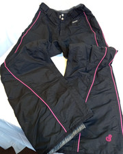 Surfanic Women's Ski Salopettes Snowboard Trousers Back & Pink Size Medium