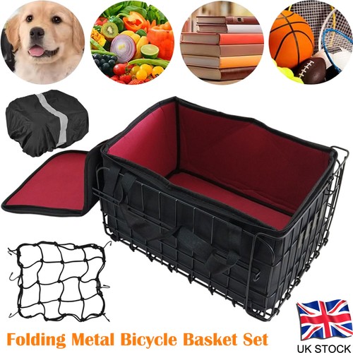 Bike basket metal back - bike, folding