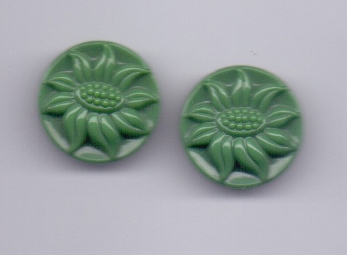 Pair glass vintage buttons - pair,