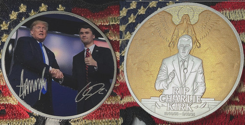 Charlie kirk gold silver coin - kirk,