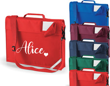 Personalised Joined Name Strap Book Bag Backpack Back to School Bookbag Custom